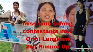 Miss Ormi Langkam Contestants No7 2nd Runner Up Miss Lune Solung 2024Lower Dibang Valley Roing ♥️ [upl. by Nodyarg]