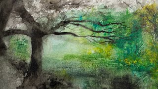 Expressionist Landscape in Watercolors  Painting Step by Step [upl. by Eugilegna622]