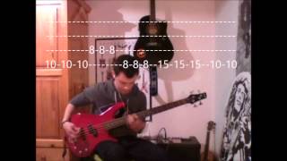 Bass cover Easy Tabs Photomaton Jabberwocky [upl. by Zacarias]