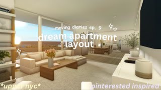 ♡ 🚕 apartment layout  speedbuild  moving diaries ep 9  bloxburg roleplay ♡ [upl. by Notloc]