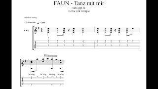 Tanz mit mir  Faun  ноты для гитары табы аранжировка [upl. by Ynottirb]