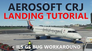 MSFS 2020  AEROSOFT CRJ LANDING TUTORIALS ILS into Hamburg with GS Bug Workaround Tips [upl. by Netnilc109]