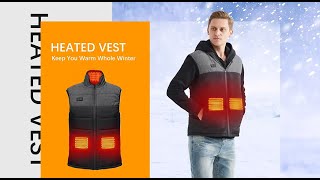 Electric Heated Vest USB Charging Warm Heated Jackets For Men and Women [upl. by Edgard]