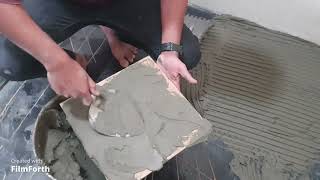 Tile on Tile Application Video using Kerakoll Biofix Adhesive [upl. by Toomay]