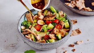 Lebanese Fattoush Salad Easy Vegan Recipe [upl. by Aneladdam695]