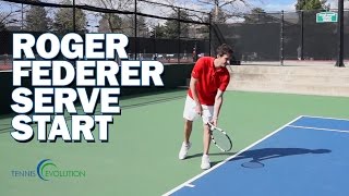 TENNIS SERVE  How Roger Federer Starts On His Serve  Tennis Evolution [upl. by Kowal]