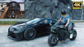 Kawasaki Ninja H2R amp Bugatti Chiron SS  The Crew Motorfest  Thrustmaster T300RS gameplay [upl. by Yelyac]