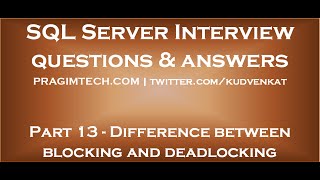 Difference between blocking and deadlocking [upl. by Ecirpak]