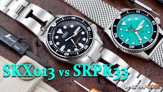 Two Iconic 38mm SEIKO Midsize Divers  SKX013 vs SRPK33 Teal strapcode seikoskx SKX013 [upl. by Narot]