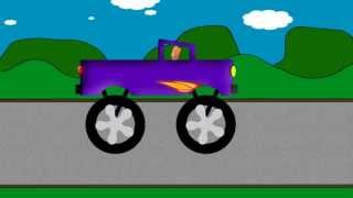 Monster Truck Word Crusher Part 2  Purple Monster Truck [upl. by Efal]