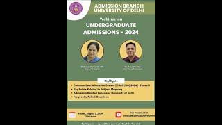 Webinar on UG Admissions 2024  Phase II [upl. by Eryn]