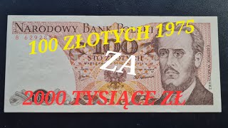 Najdrosze serie banknotu 100 złotych 1975 PRL  Banknoty z PRL [upl. by Nohj]