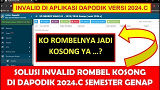 SOLUSI ROMBEL KOSONG DI DAPODIK 2024C SEMESTER GENAP [upl. by Moreland]