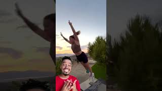 Habilidad de salto en el trampolín 😇 funnyvideo [upl. by Far]