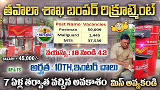 Post Office New Recruitment 2024  Post Office MTS Postman Mailguard Vacancy 2024  Govt Jobs 2024 [upl. by Ennaylloh169]