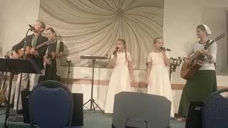 The stoltzfus family singing bigger then any mountain at gospel express banquet [upl. by Yrnehnhoj190]