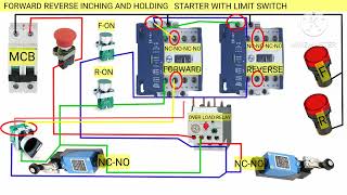 FORWARD REVERSE STARTER AND HOLDING  INCHING WITH LIMIT SWITCH [upl. by Ramraj]