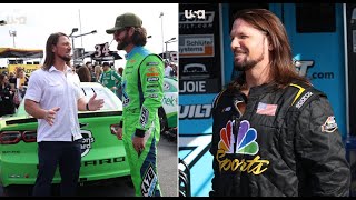 USAS WELCOME TO MY WORLD NASCAR MEETS WWE  Part 1 with Corey LaJoie AJ Styles [upl. by Lletniuq]