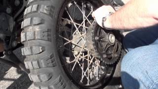 BMW F800GS  Remove and install rear wheel [upl. by Belcher]