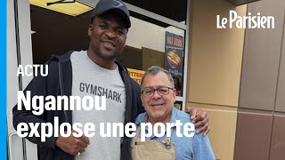 Quand le champion de MMA Francis Ngannou pulvérise la porte vitrée d’un magasin aux ÉtatsUnis [upl. by Thorncombe]