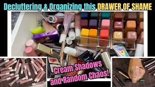 Lets Declutter and Organize My Makeup Collection Cream Shadows Swatches and Chaos 2024 [upl. by Nodnol]