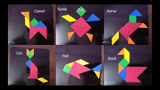 6 Tangram animals  Tangram activity  How to make Tangram animals  Easy tangram animals making [upl. by Freberg823]