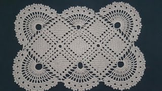 Crochet Rectangular Table Runner Pattern with Square Motives  Crochet Tutorial for Beginners [upl. by Nodaj]