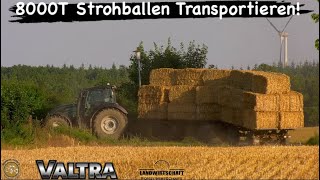 8000T Strohballen Transportieren CLAAS XERION 3800 mit Krone Presse am Ballen Pressen [upl. by Vijar]