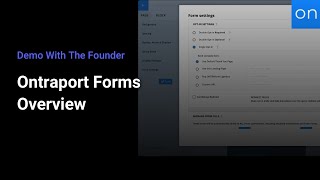 Demo With The Founder  Ontraport Forms Overview [upl. by Orimisac459]