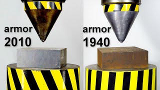 HYDRAULIC PRESS VS OLD AND MODERN ARMOR [upl. by Yenor]