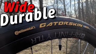 Wide and Durable the Flat Resistant Continental Gatorskin 700x32c Folding Road Touring Tire [upl. by Ykcir]