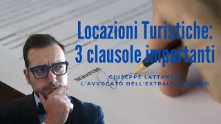 3 clausole  1 per i contratti di Locazione Turistica [upl. by Tan]