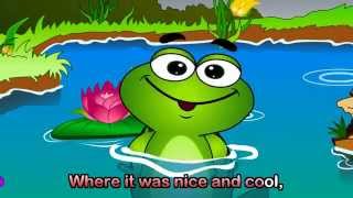 Five Little Friendly Frogs with lyrics  Nursery Rhymes by EFlashApps [upl. by Ploch311]