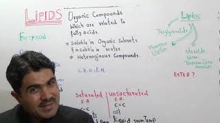 Concept of lipids lecture 6 Esters Fatty acids Triglyceroids and Phospholipids Fats and oils [upl. by Hgeilyak]