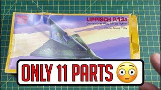 Only 11 Parts Lippisch P 13a PM Models 172 Scale Model Kit [upl. by Acisseg]