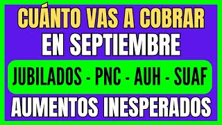 🚨 AUMENTO por IPC a JUBILADOS y PENSIONADOS de ANSES en SEPTIEMBRE ¿HABRÁ BONO ✚ AUH PNC y SUAF [upl. by Jaquith]