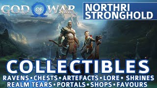 God of War  Northri Stronghold All Collectible Locations Ravens Chests Artefacts Shrines [upl. by Ryon]