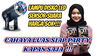 REVIEW LAMPU DISCO LED PUTAR RGB MITSUYAMA MS357  HANYA 50K SUDAH ADA SENSOR SUARA [upl. by Carina]