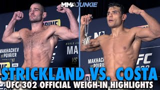 Sean Strickland and Paulo Costa Make Weight For UFC 302 CoMain Event  Highlights [upl. by Amalle323]