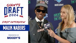 FIRST INTERVIEW Malik Nabers on Becoming a New York Giant  Giants Draft [upl. by Slifka]