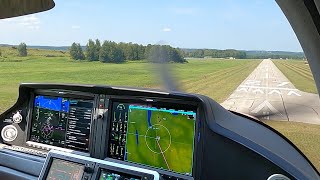 Cirrus SR22 G7 into Small Airport  50 ft wide [upl. by Paten]