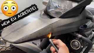 COMO REVITALIZAR OS PLÁSTICOS DA MOTO USANDO UM ISQUEIRO sem gastar dinheiro XRE 300 [upl. by Tabbitha643]