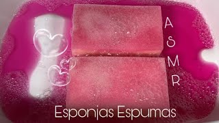 ASMR New sponges with Flowers Scented Disinfectant 🫧💖🤍🫧 Esponjas novas com Desinfetante Flores [upl. by Zinah]