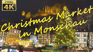 Christmas Market in Monschau  Germany 4K Travel Channel [upl. by Mccandless]