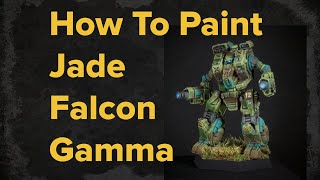 How to Paint Clan Jade Falcon Gamma Galaxy  No Airbrush Camo Battletech Miniatures [upl. by Jolanta]