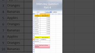 Excel Interview Question Part 4 Sum values based on criteria [upl. by Youngman]