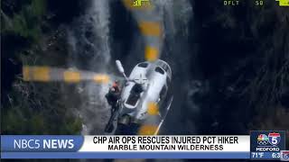 CHP Air Ops rescues injured PCT hiker from Marble Mountain Wilderness [upl. by Macguiness]