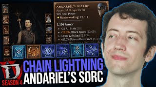 Diablo 4  Fieldtesting the Andariels Visage Chain Lightning Sorc [upl. by Aicekat]