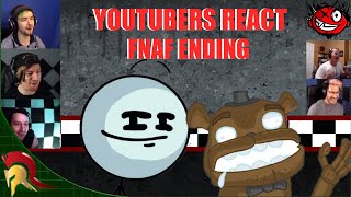 YouTubers React To FNAF Freddy Fazbear Ending In Henry Stickmin  Escaping The Complex [upl. by Eadie543]