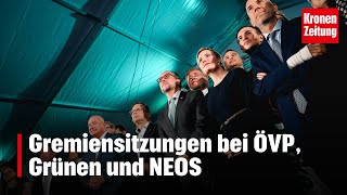 Gremiensitzungen bei ÖVP Grünen und NEOS  kronetv NEWS [upl. by Naiditch]